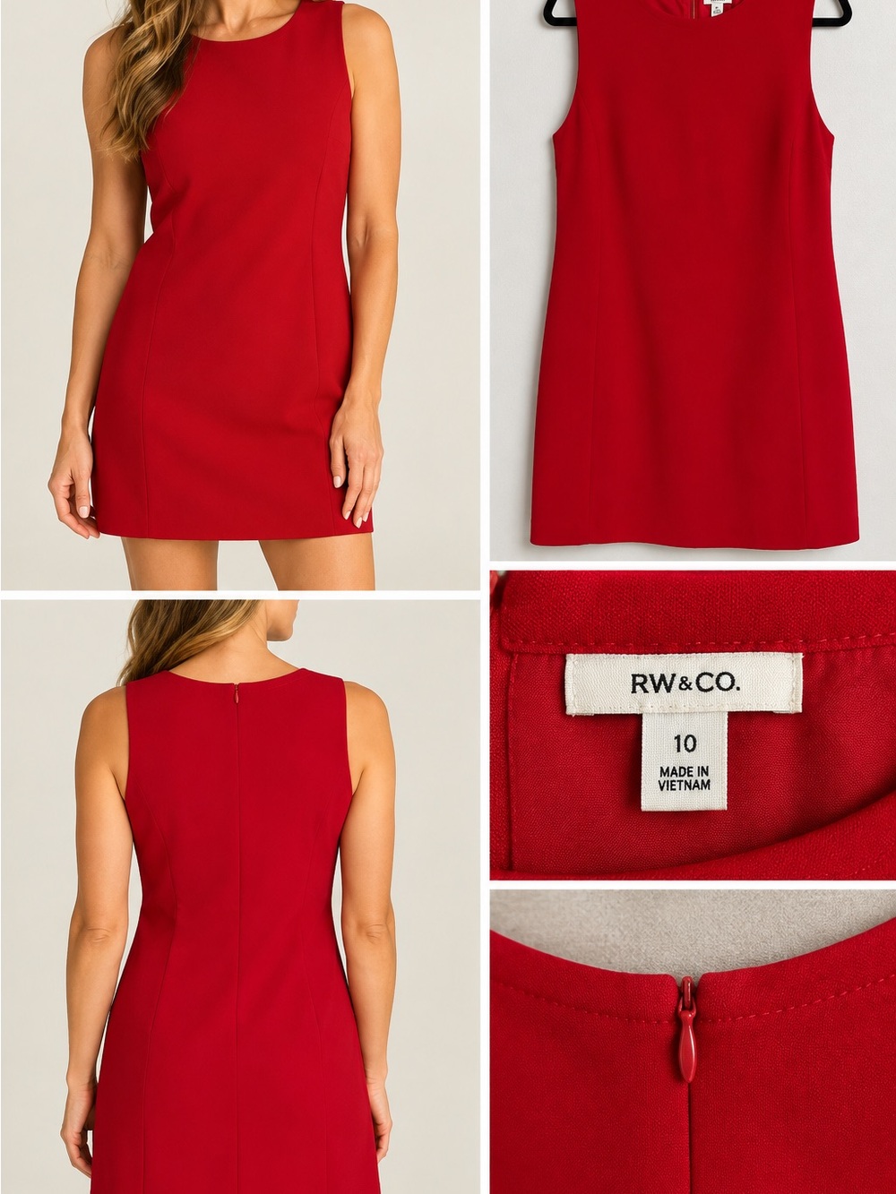 RW&CO. Bright Red Sleeveless Dress